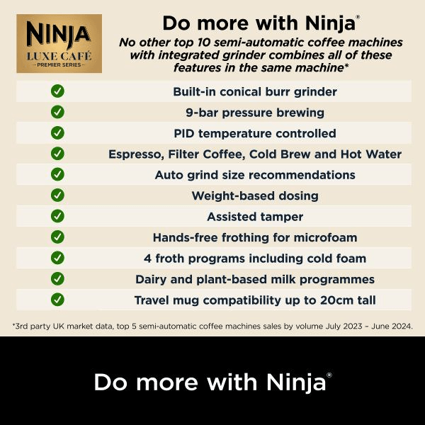 Ninja Luxe Café Premier Espresso Machine ES601UK - COFFEE MAKERS / ACCESSORIES - Beattys of Loughrea