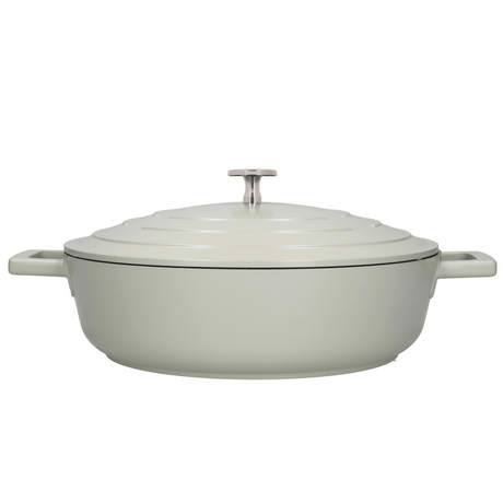 MasterClass Cast Aluminium Shallow Casserole Dish, 4L, Mint Green - CAST IRON KITCHENWARE - Beattys of Loughrea