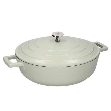 MasterClass Cast Aluminium Shallow Casserole Dish, 4L, Mint Green - CAST IRON KITCHENWARE - Beattys of Loughrea