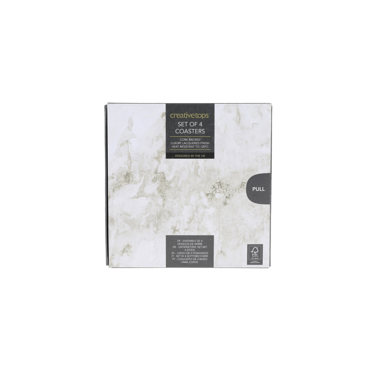 Creative Tops Grey Marble Pack Of 4 Premium Coasters - TABLEMATS/COASTERS - Beattys of Loughrea