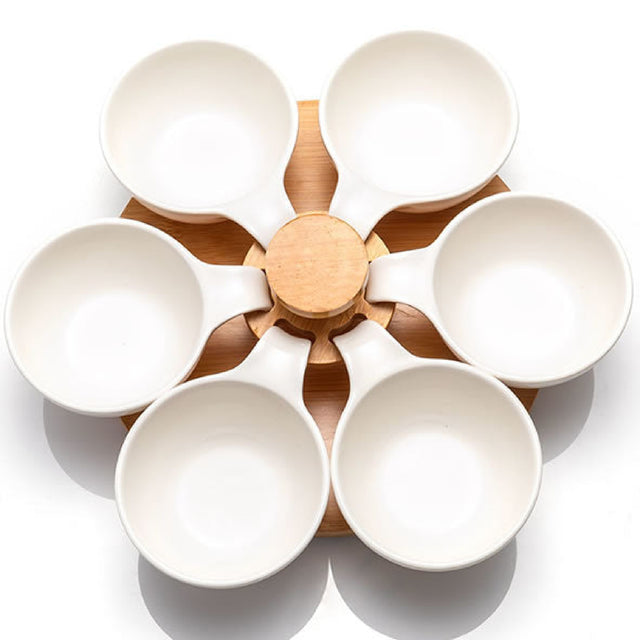 Newgrange Living Ceramic Dip Set Medium with Turntable, Set of 6
