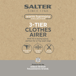 Salter Warm Harmony 3 - Tier Clothes Airer - CLEANING CLOTHES AIRER - Beattys of Loughrea