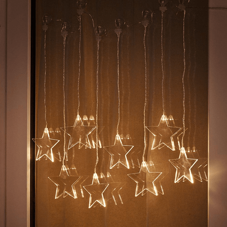 Battery Operated Star Curtain Lights - XMAS LIGHTS LED - Beattys of Loughrea