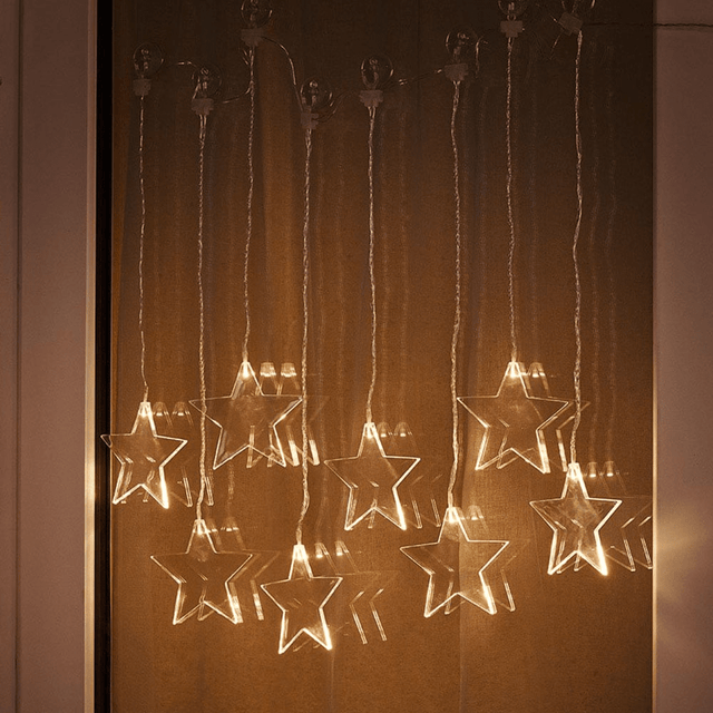 Battery Operated Star Curtain Lights - XMAS LIGHTS LED - Beattys of Loughrea