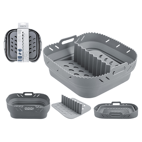 B&Co Air Fryer Pop Up Square Silicone Liner - MICROWAVE WARE/FOILS/FREEZER BAG - Beattys of Loughrea