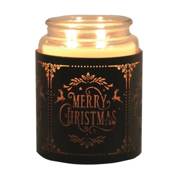 Tealight Wax Melter and Candle Holder - Black Silhouette Merry Christmas - POT POURRI/AROMATHERAPY/OILS/DIFFUSER - Beattys of Loughrea
