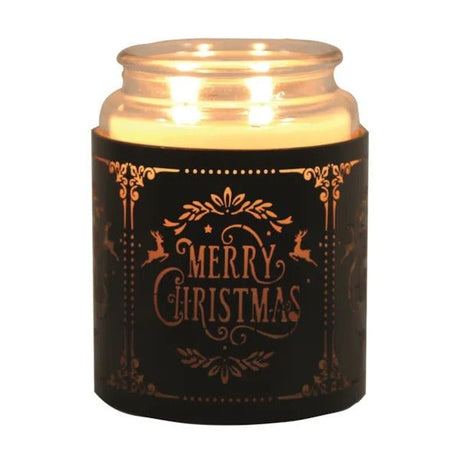 Tealight Wax Melter and Candle Holder - Black Silhouette Merry Christmas - POT POURRI/AROMATHERAPY/OILS/DIFFUSER - Beattys of Loughrea