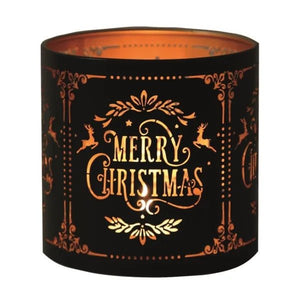 Tealight Wax Melter and Candle Holder - Black Silhouette Merry Christmas - POT POURRI/AROMATHERAPY/OILS/DIFFUSER - Beattys of Loughrea