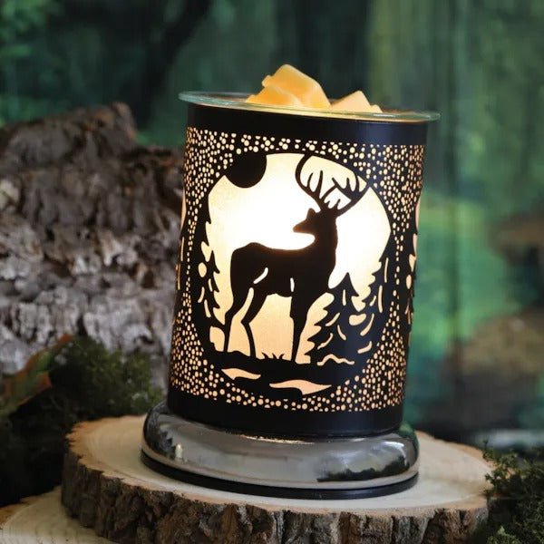 Electric Wax Melter Touch - Black Silhouette Stag 17cm - POT POURRI/AROMATHERAPY/OILS/DIFFUSER - Beattys of Loughrea