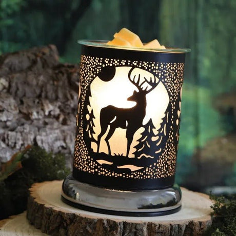 Electric Wax Melter Touch - Black Silhouette Stag 17cm - POT POURRI/AROMATHERAPY/OILS/DIFFUSER - Beattys of Loughrea