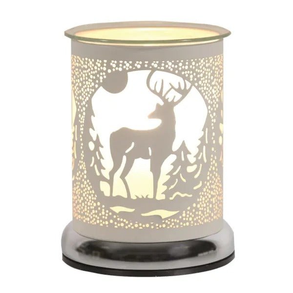 Electric Wax Melter Touch - White Silhouette Stag 17cm - POT POURRI/AROMATHERAPY/OILS/DIFFUSER - Beattys of Loughrea
