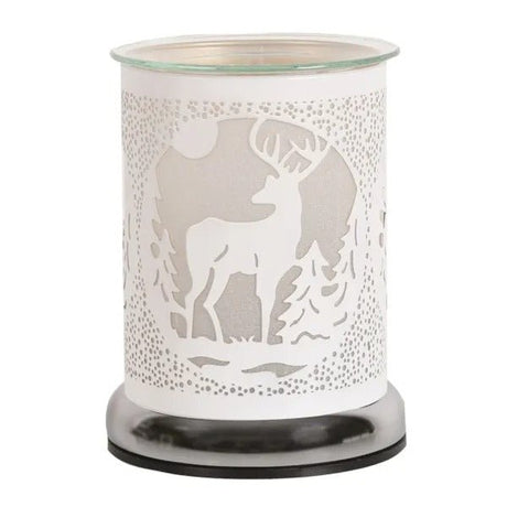 Electric Wax Melter Touch - White Silhouette Stag 17cm - POT POURRI/AROMATHERAPY/OILS/DIFFUSER - Beattys of Loughrea