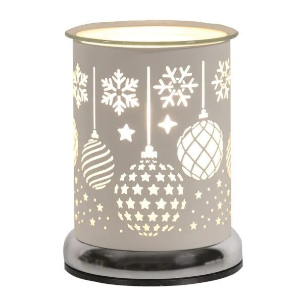 Electric Wax Melter Touch - White Silhouette Baubles 17cm - POT POURRI/AROMATHERAPY/OILS/DIFFUSER - Beattys of Loughrea