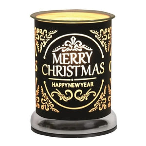 Electric Wax Melter Touch - Black Silhouette Merry Christmas 17cm - POT POURRI/AROMATHERAPY/OILS/DIFFUSER - Beattys of Loughrea