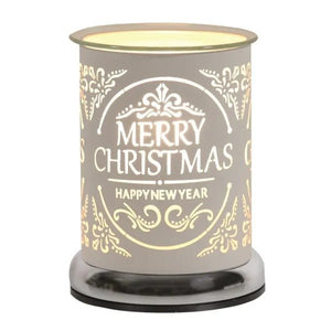 Electric Wax Melter Touch - White Silhouette Merry Christmas 17cm - POT POURRI/AROMATHERAPY/OILS/DIFFUSER - Beattys of Loughrea