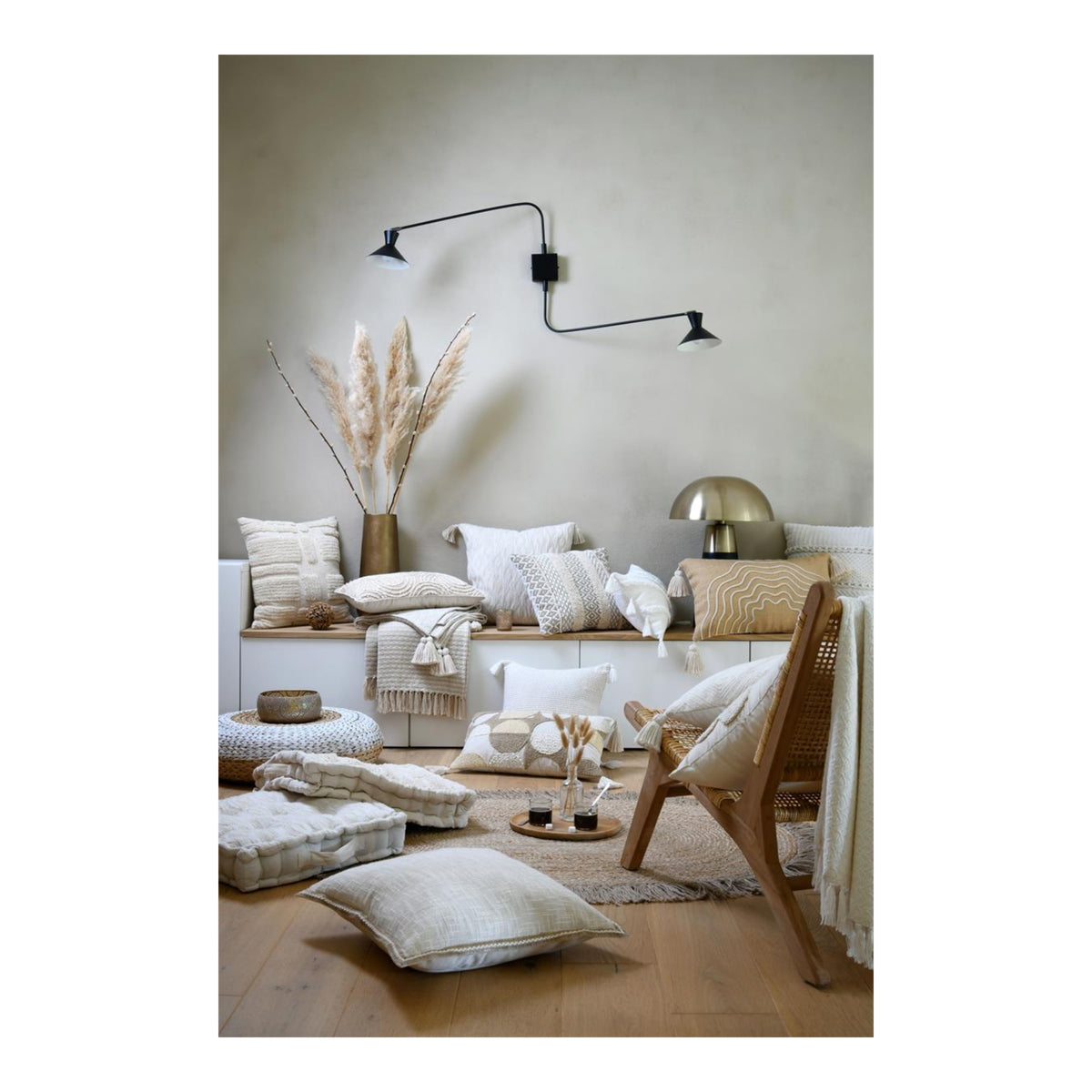 STOF Balma Cotton Throw, Natural, 125x150cm
