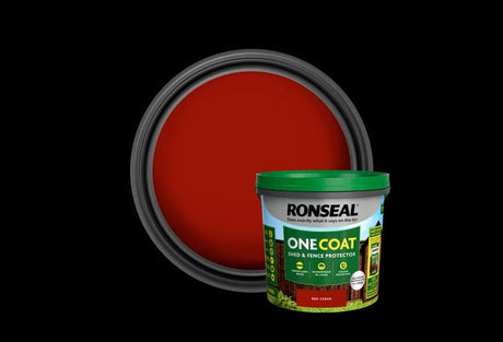Ronseal One Coat Shed & Fence Protector - Red Cedar 5L - VARNISHES / WOODCARE - Beattys of Loughrea