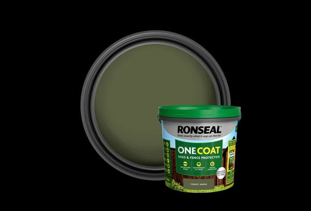 Ronseal One Coat Shed & Fence Protector - Forest Green 5L - VARNISHES / WOODCARE - Beattys of Loughrea