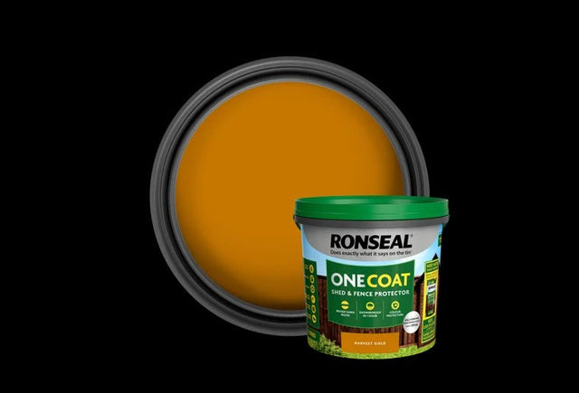 Ronseal One Coat Shed & Fence Protector - Harvest Gold 5L - VARNISHES / WOODCARE - Beattys of Loughrea
