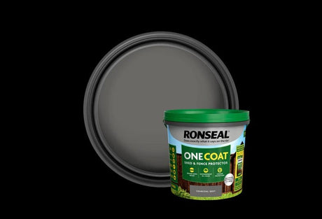 Ronseal One Coat Shed & Fence Protector - Charcoal Grey 5L - VARNISHES / WOODCARE - Beattys of Loughrea