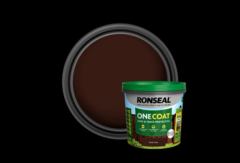 Ronseal One Coat Shed & Fence Protector - Dark Oak 12L - VARNISHES / WOODCARE - Beattys of Loughrea
