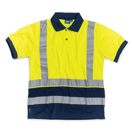 Tough Grit Hi - Vis Quick Dry UV Protective 2 - Tone Polo Shirt - Large - HI VIS JACKET/ WAISTCOAT - Beattys of Loughrea