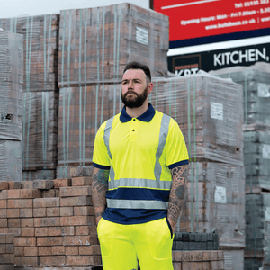 Tough Grit Hi - Vis Quick Dry UV Protective 2 - Tone Polo Shirt - Large - HI VIS JACKET/ WAISTCOAT - Beattys of Loughrea