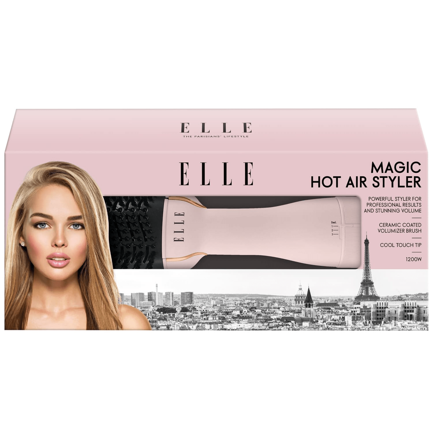 Elle Magic Hot Air Styler Brush Pink