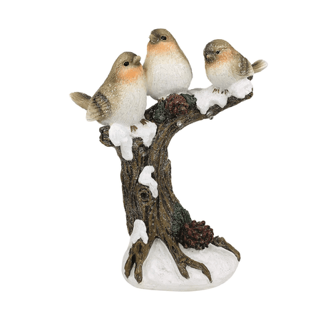 LED Branch With Robins 27cm - XMAS DECORATIONS - Beattys of Loughrea