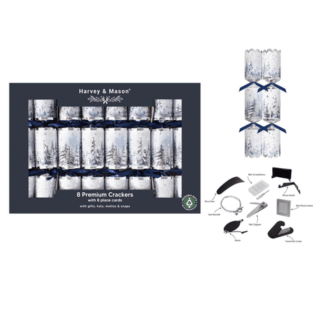 Harvey & Mason 8 Premium Tree Scene 12.5" Crackers - XMAS ACCESSORIES - Beattys of Loughrea