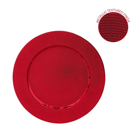 Christmas Red Metallic Charger Plate - GENERAL LOOSE WARE - Beattys of Loughrea