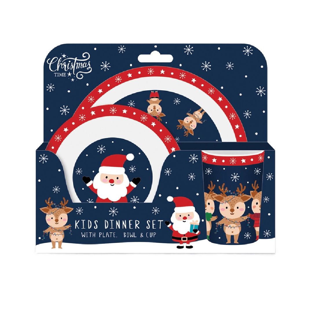 Santa & Friends Children's 3pc Christmas Dinner Set - Beattys of Loughrea | www.beattys.ie