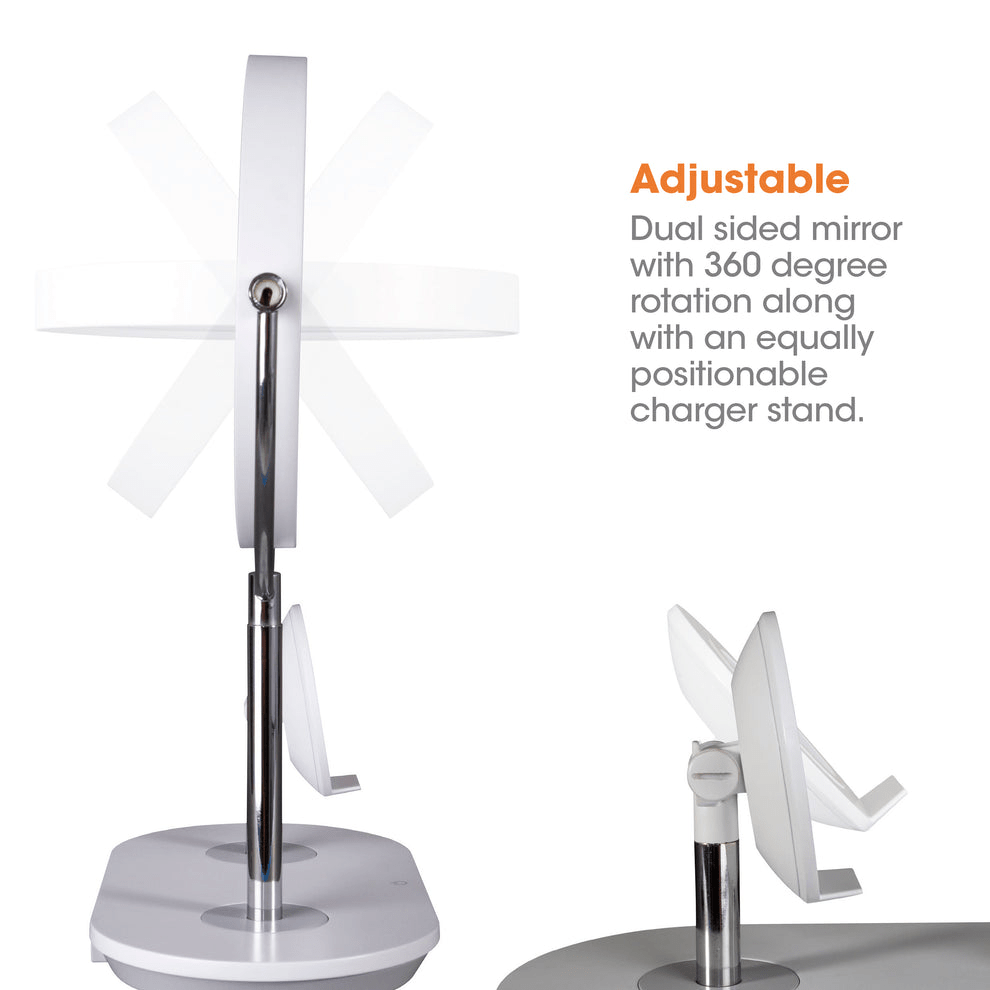 OttLite Wireless Charging LED Makeup Mirror - WALL MIRRORS - Beattys of Loughrea