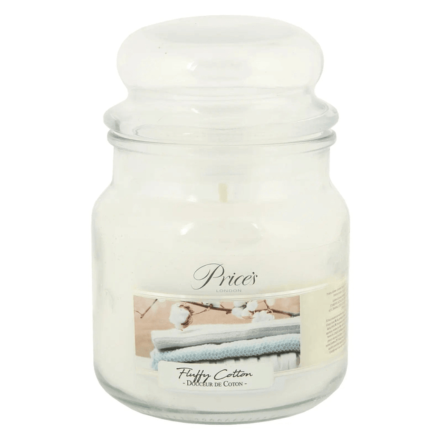 Price's Medium Scented Candle Fluffy Cotton 340g - CANDLES - Beattys of Loughrea