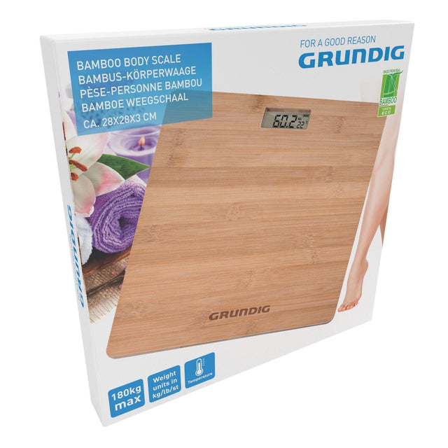 Grundig Bamboo Digital Bathroom Scale - BATHROOM SCALES - Beattys of Loughrea