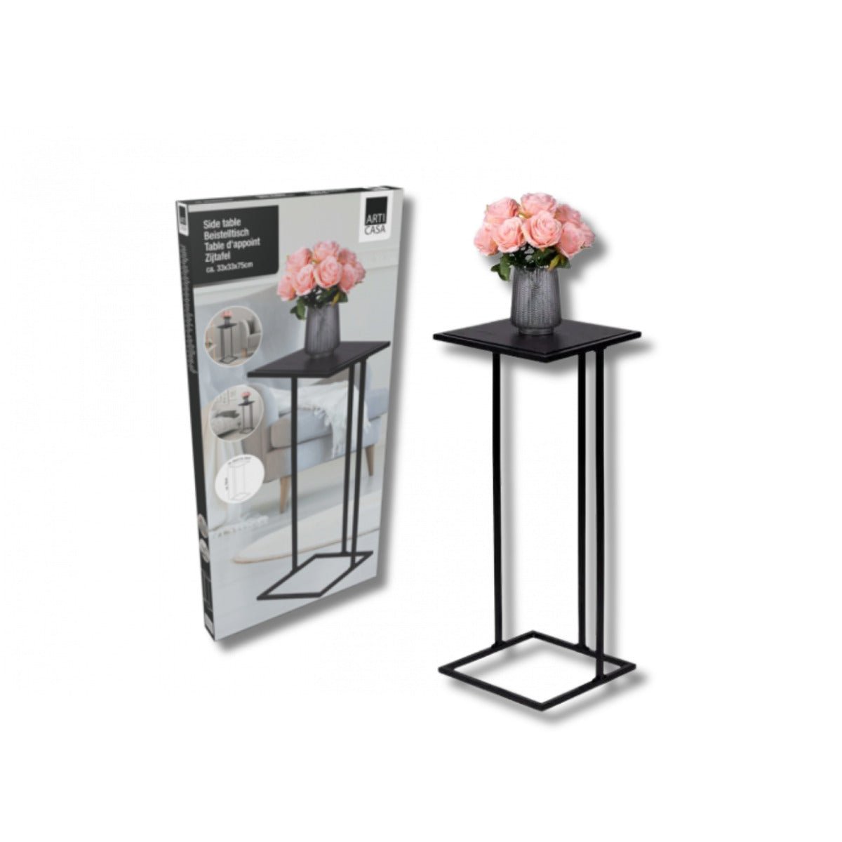 Arti Casa Side table 75cm | Black - OCCASIONAL FURNITURE - Beattys of Loughrea