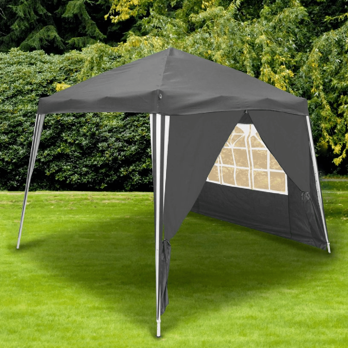 Lifetime Garden Foldable Party Tent Pavilion 3 x 3 x 2.45M with Side Walls - Anthracite - GAZEBO CANVAS & METAL - Beattys of Loughrea