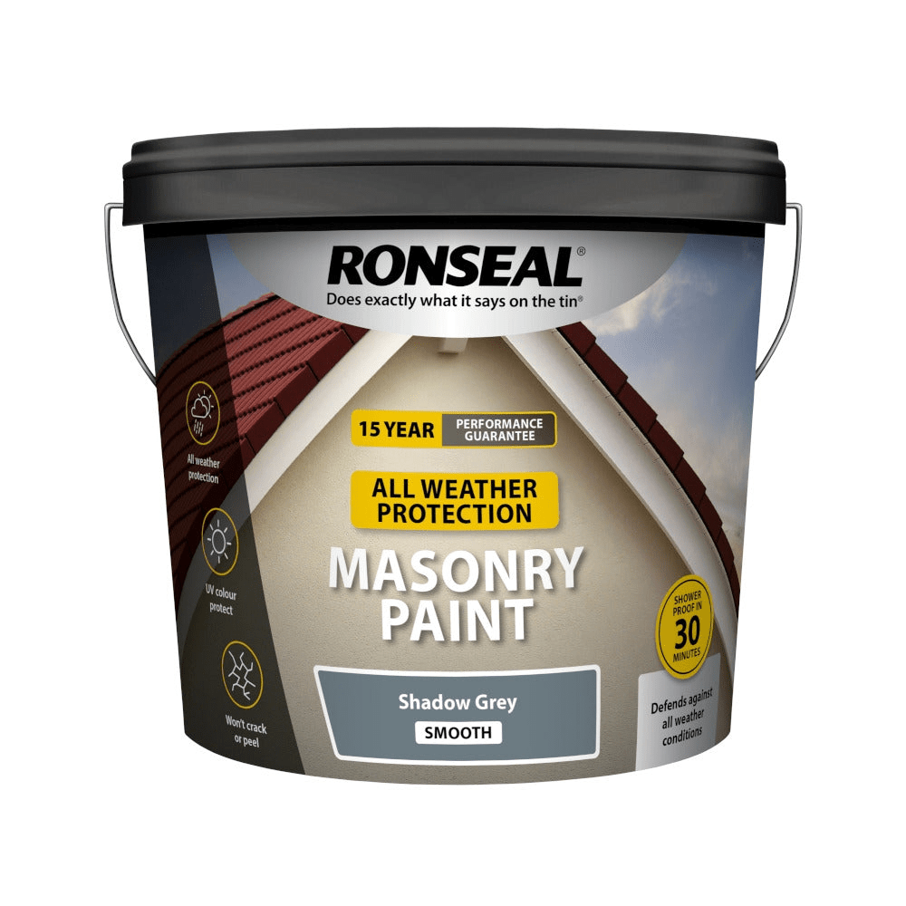 Ronseal All Weather Masonry Paint Shadow Grey 10L - EXTERIOR & WEATHERSHIELD - Beattys of Loughrea