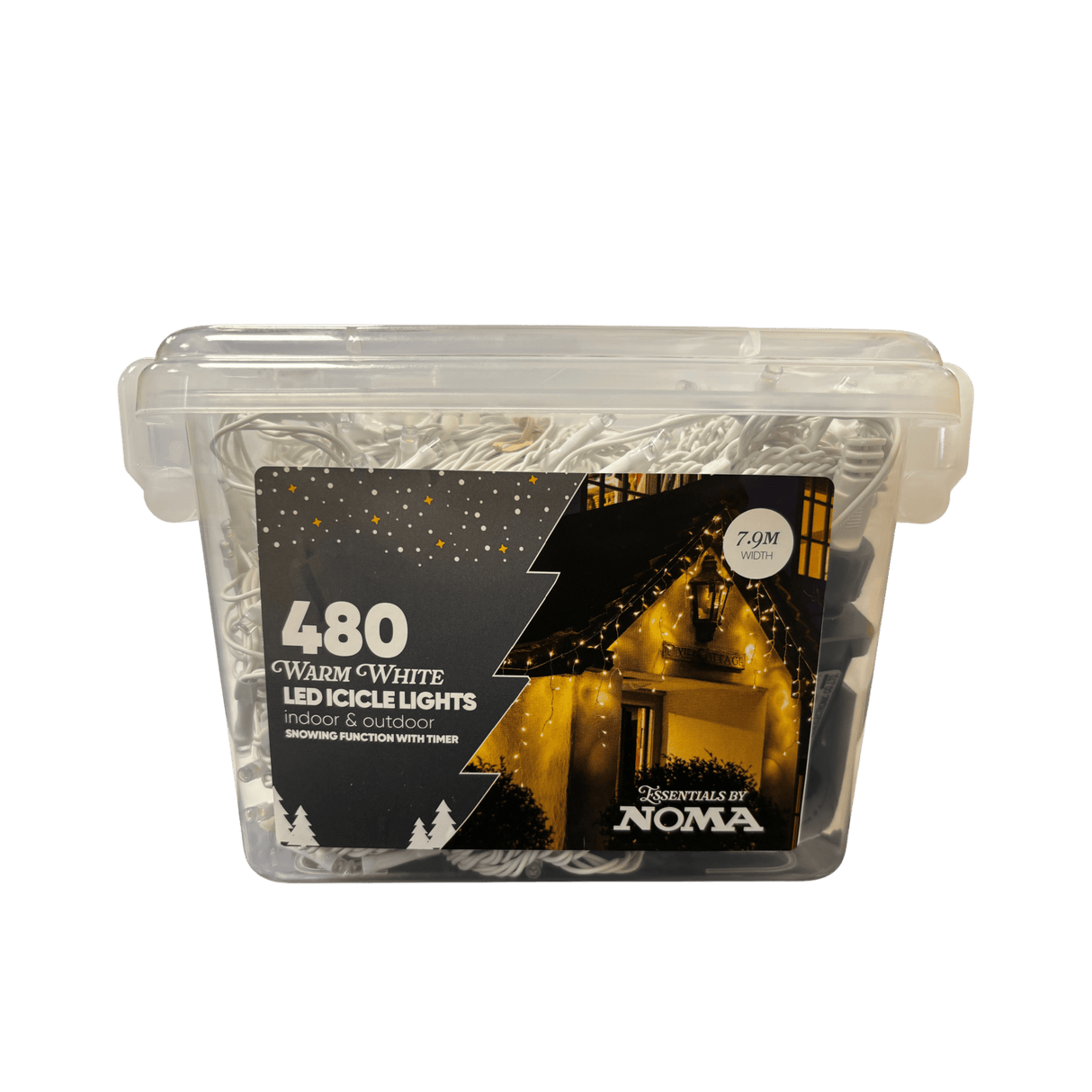 Noma 480 Warm White LED Icicle Lights - XMAS LIGHTS LED - Beattys of Loughrea