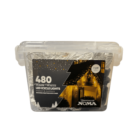 Noma 480 Warm White LED Icicle Lights - XMAS LIGHTS LED - Beattys of Loughrea