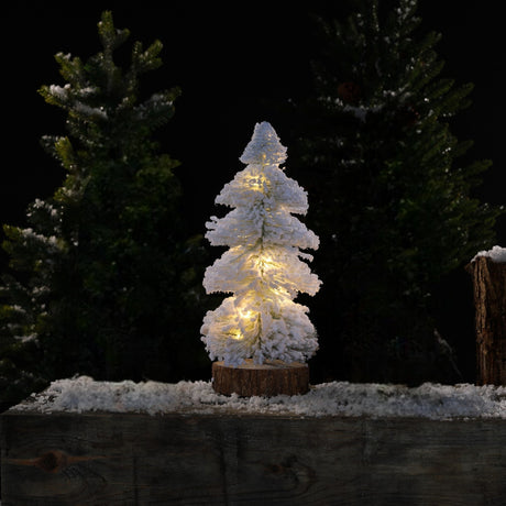 Noma Snowy Bristle Tree With Leds 31cm - XMAS ROOM DECORATION LARGE AND LIGHT UP - Beattys of Loughrea