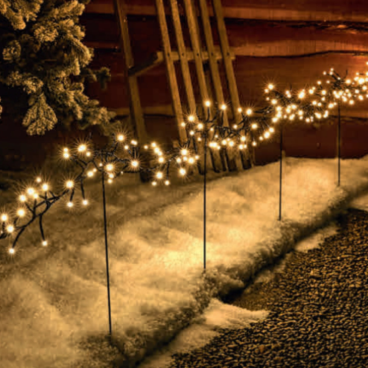Noma 720 Warm White Multifunction Cluster Lights With 12 Stakes - XMAS LIGHTED OUTDOOR DECOS - Beattys of Loughrea