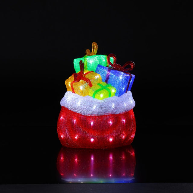 Noma 38cm Acrylic Santa Sack With Presents - XMAS LIGHTED OUTDOOR DECOS - Beattys of Loughrea