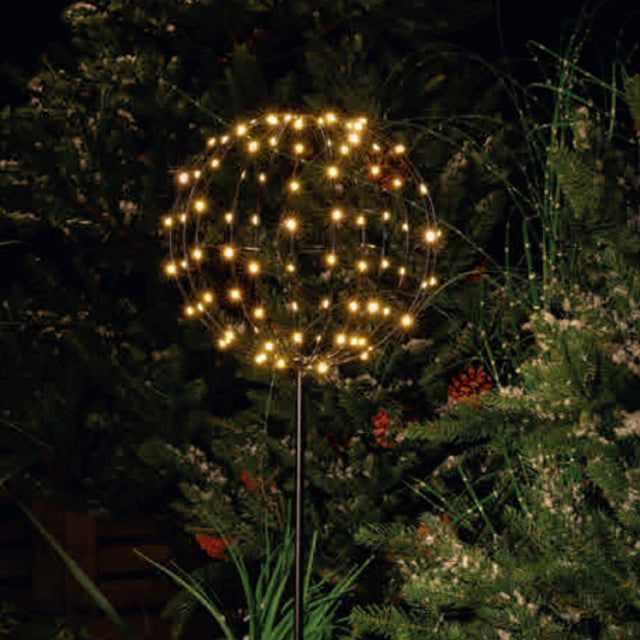 Noma 25cm Globe Metal Stake With Warm White Leds - Connectable - XMAS LIGHTED OUTDOOR DECOS - Beattys of Loughrea