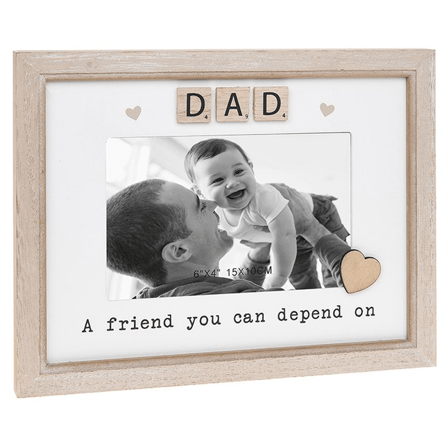 Scrabble Sentiments 4x6 Photo Frame Dad - PHOTO FRAMES - PLATED, GILT, STONE - Beattys of Loughrea