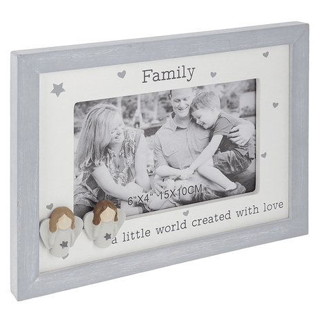 Pebble Angel 6x4 Photo Frame Family - PHOTO FRAMES - PLATED, GILT, STONE - Beattys of Loughrea
