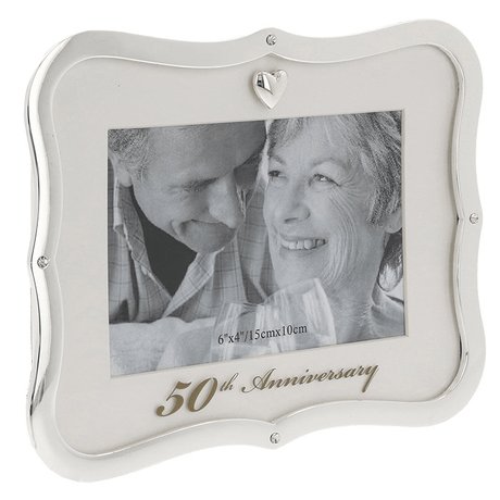 Celebration Photo Frame 50th Anniversary 6x4 - PHOTO FRAMES - PLATED, GILT, STONE - Beattys of Loughrea