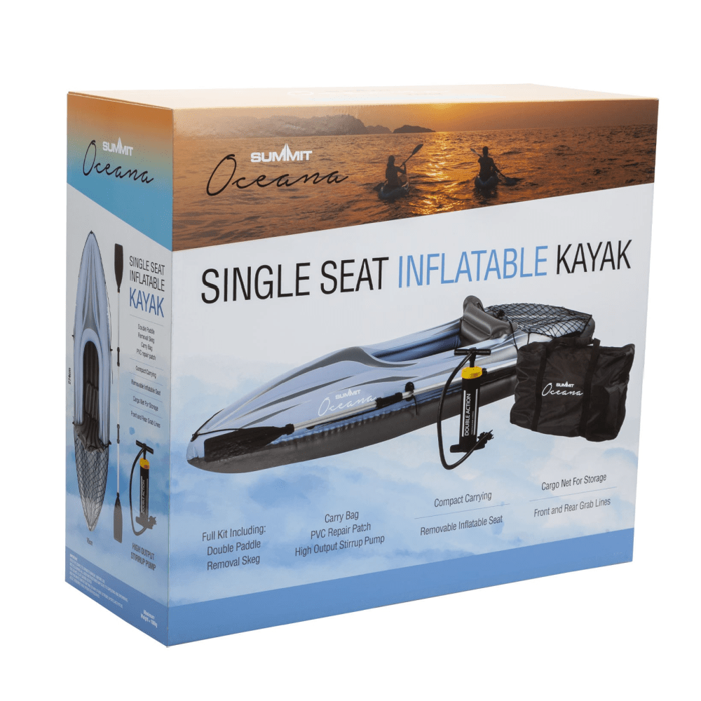 Summit Oceana 1 Person Inflatable Kayak Blue - KAYAK / CANOE / WATER SPORTS - Beattys of Loughrea