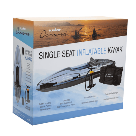 Summit Oceana 1 Person Inflatable Kayak Blue - KAYAK / CANOE / WATER SPORTS - Beattys of Loughrea