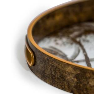 Set of 2 Dark Gold Palm Tree Serving Trays - CAST IRON KITCHENWARE - Beattys of Loughrea